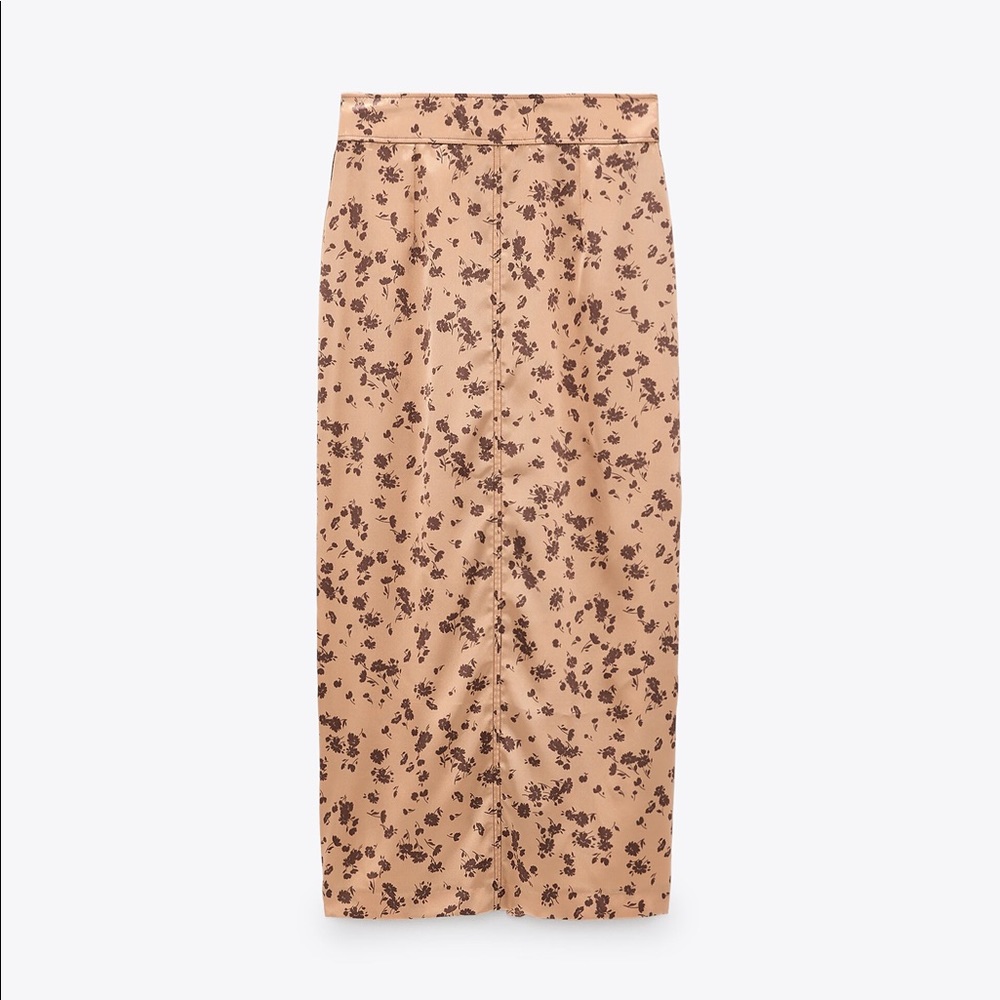 Silk midi skirt